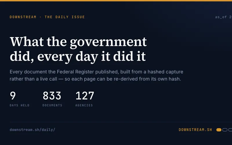 Downstream daily issue: what the government did, every day it did it